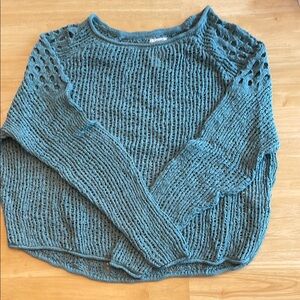 Teal Open-Knit Women's Sweater